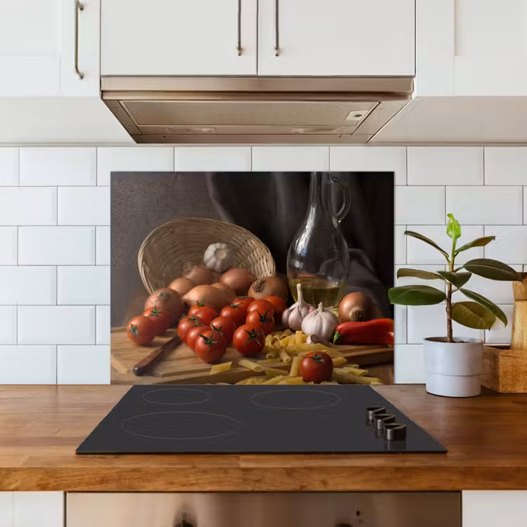 Snijplank - Groente - Stilleven - Pasta - Uit - Tomaat - Snijplank keuken achterwand spatscherm middel -sfeer2