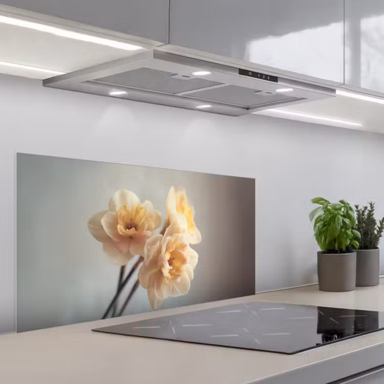 Narcissen - Geel - Bloemblaadjes keuken achterwand spatscherm middel -3d_schuin