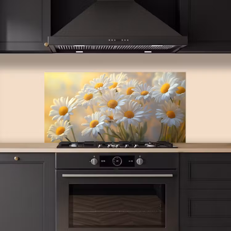 Madeliefjes - Wit - Zonlicht keuken achterwand spatscherm middel -sfeer1