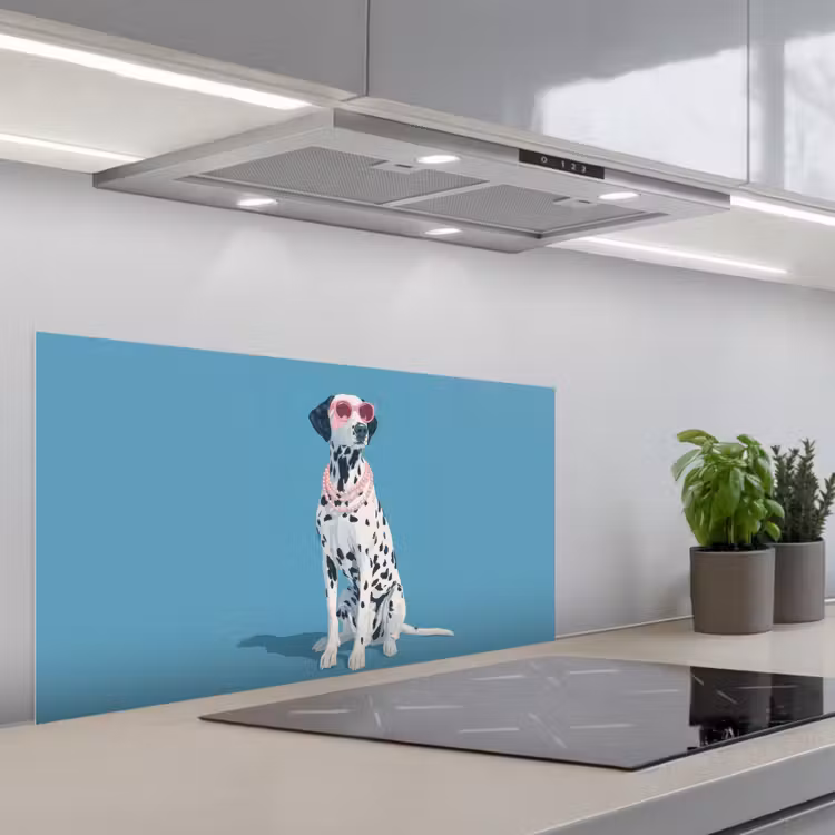 Dalmatiër - Zonnebril - Blauw keuken achterwand spatscherm middel -3d_schuin