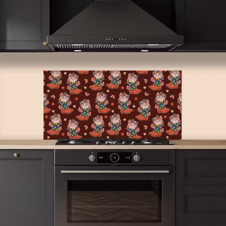 Donker - Cowboy - Laars - Patroon keuken achterwand spatscherm middel 899 -sfeer1