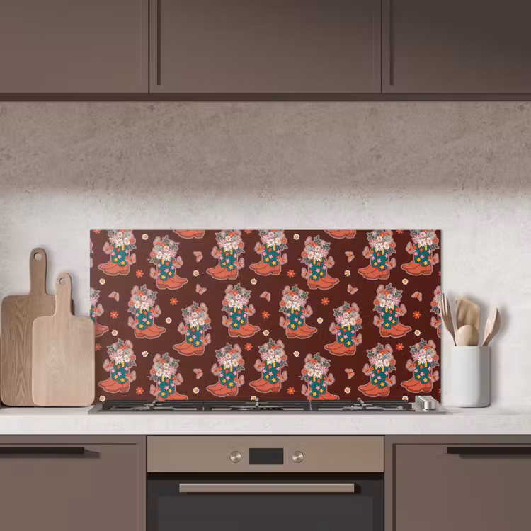 Donker - Cowboy - Laars - Patroon keuken achterwand spatscherm middel 899 -sfeer2