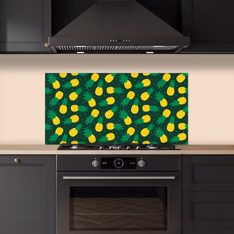 Donkergroen - Ananas - Bladeren keuken achterwand spatscherm middel 899 -sfeer1