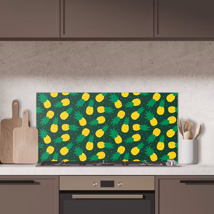 Donkergroen - Ananas - Bladeren keuken achterwand spatscherm middel 899 -sfeer2