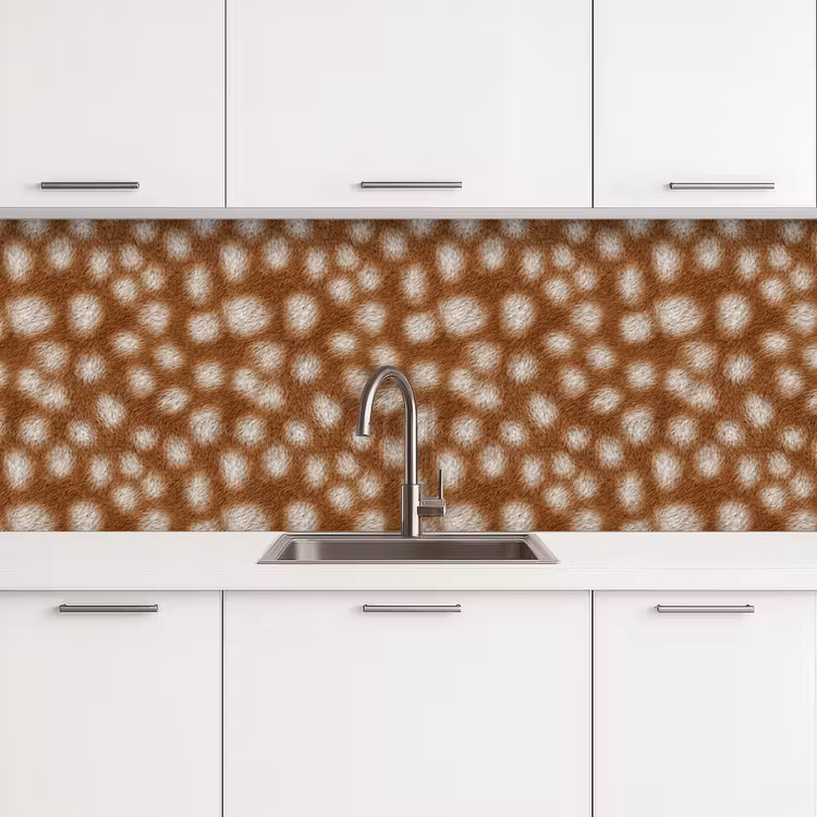 Hert - Vacht - Bruin keuken achterwand 2 groot 857 -3d