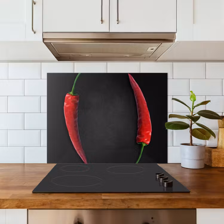 Dialoog van Pepers keuken achterwand spatscherm middel -sfeer2