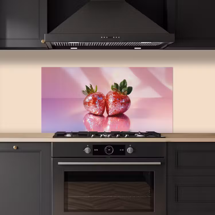 Disco - Fruit - Glitter - Strawberry keuken achterwand spatscherm middel -sfeer1