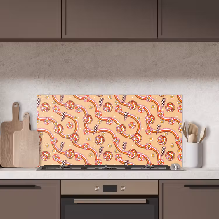 Disco - Patroon - Lijnen keuken achterwand spatscherm middel 899 -sfeer2