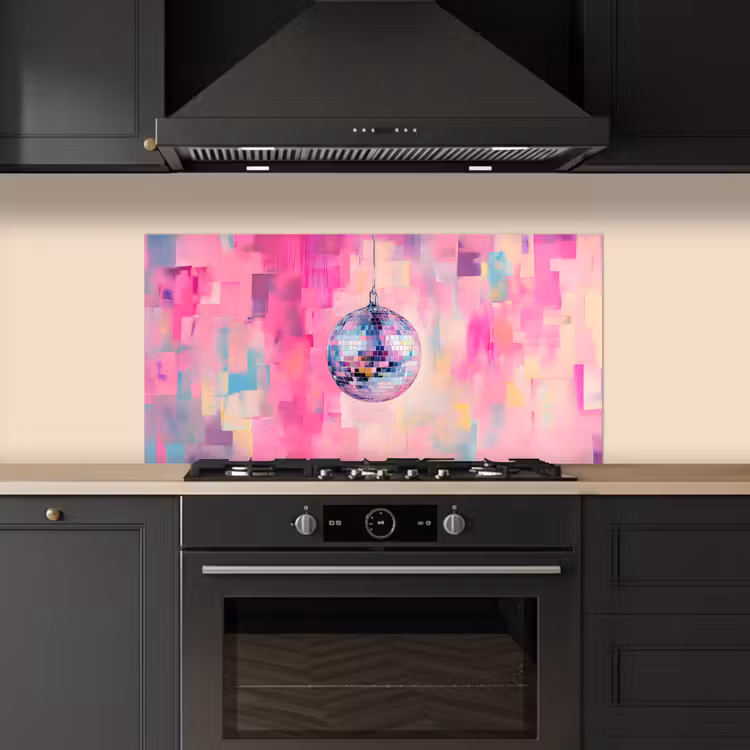 Discobal - Pink - Verf keuken achterwand spatscherm middel -sfeer1