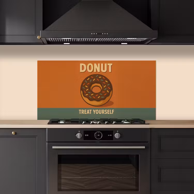 Donut - Spikkels - Kleurrijk - Quote keuken achterwand spatscherm middel -sfeer1