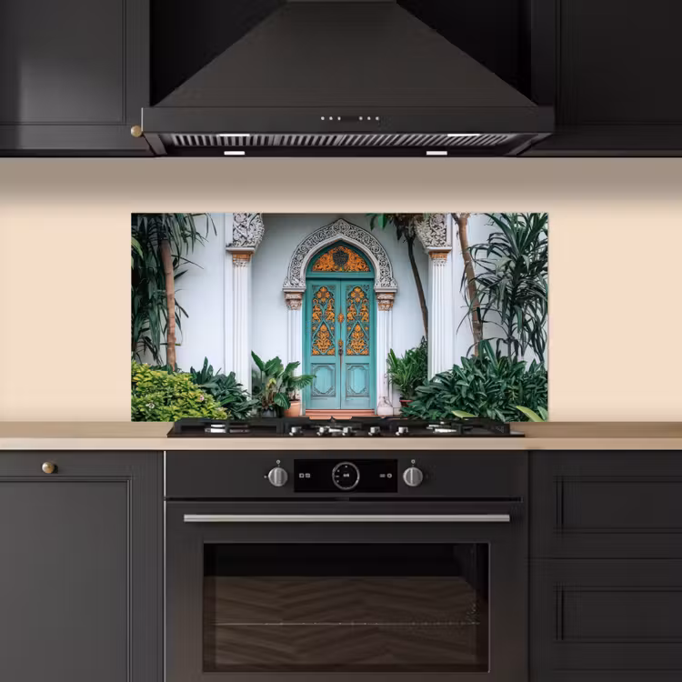 Deur - Patronen - Planten keuken achterwand spatscherm middel -sfeer1