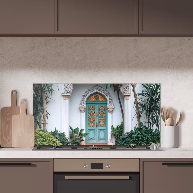 Deur - Patronen - Planten keuken achterwand spatscherm middel -sfeer2
