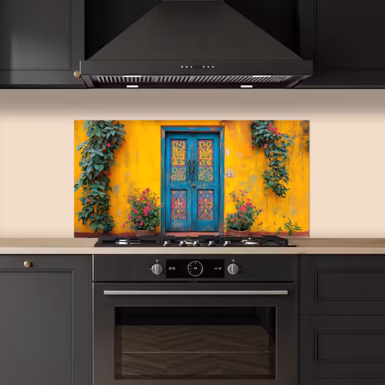 Deuren - Kleurrijk - Planten keuken achterwand spatscherm middel -sfeer1