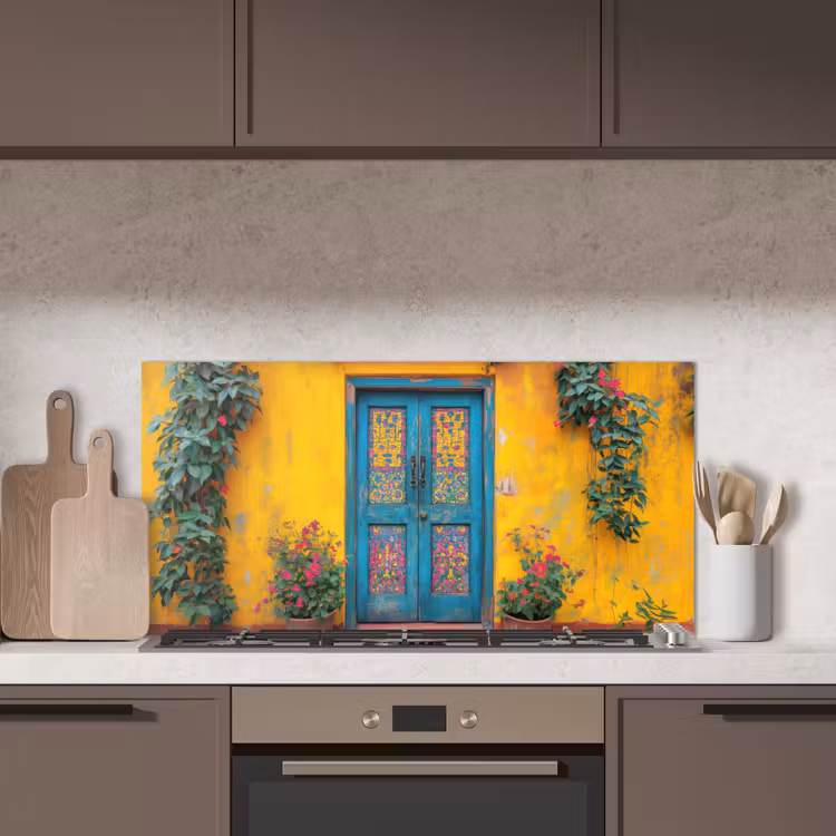 Deuren - Kleurrijk - Planten keuken achterwand spatscherm middel -sfeer2