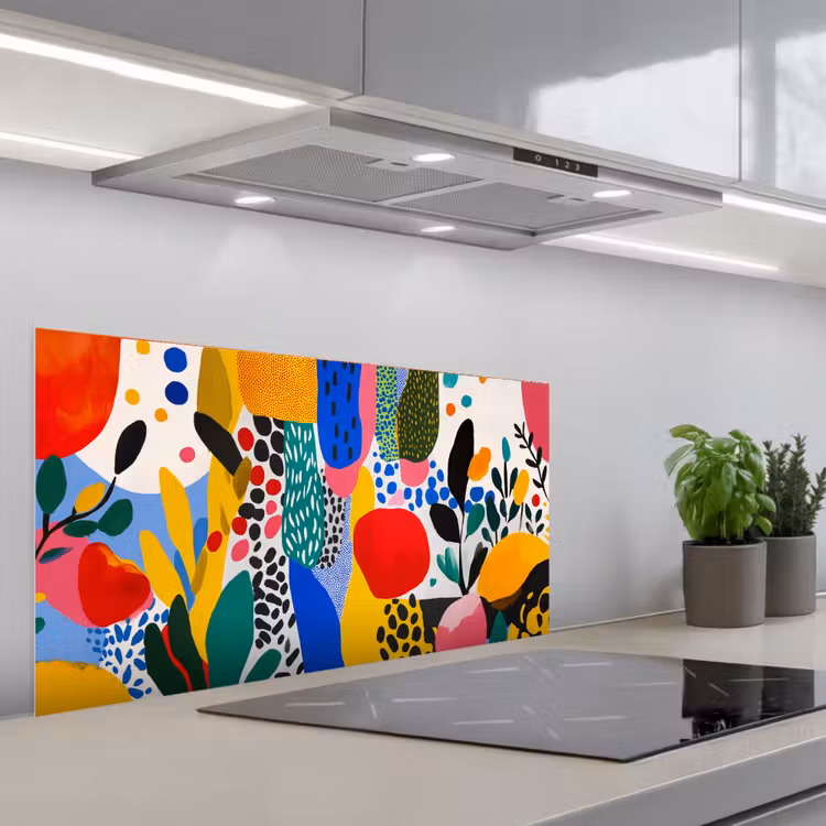 Stippen - Vormen - Modern - Kleuren keuken achterwand spatscherm middel -3d_schuin