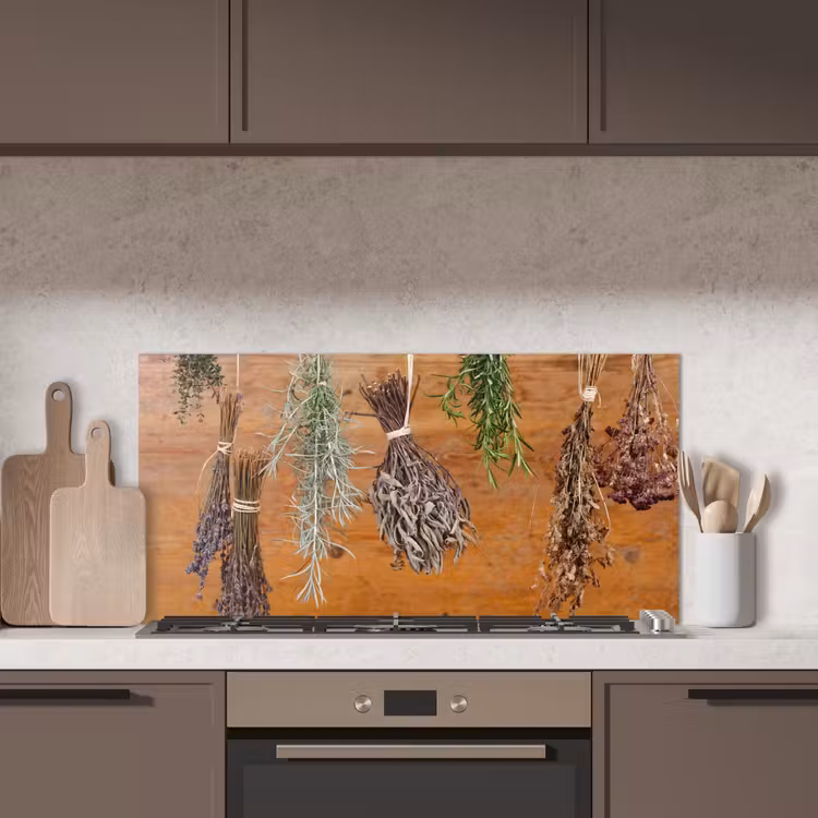 Gedroogde kruiden keuken achterwand spatscherm middel -sfeer2