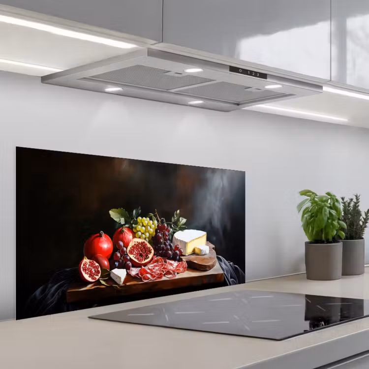 Borrelplank - Stilleven - Vintage keuken achterwand spatscherm middel -3d_schuin