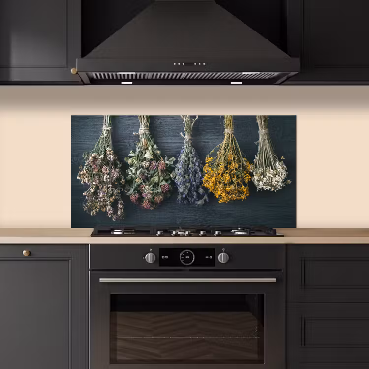 Droogbloemen - Bloemen - Boeket - Stilleven - Touw - Bundel keuken achterwand spatscherm middel -sfeer1