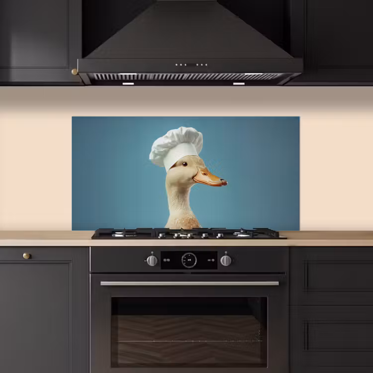 Eend - Koksmuts - Cute - Vogel keuken achterwand spatscherm middel -sfeer1