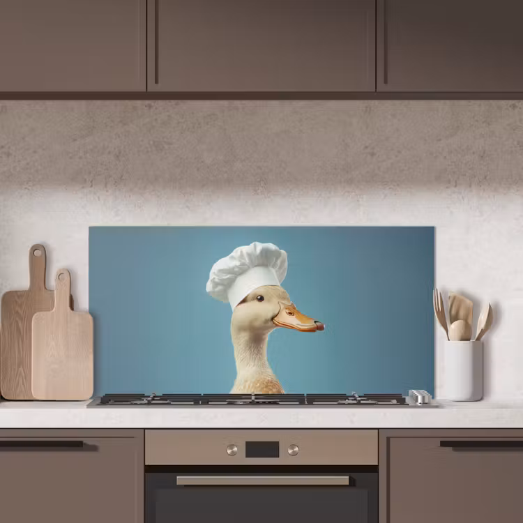 Eend - Koksmuts - Cute - Vogel keuken achterwand spatscherm middel -sfeer2