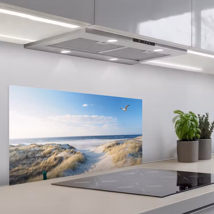 Duin - Meeuw - Strand - Zee - Zon keuken achterwand spatscherm middel -3d_schuin