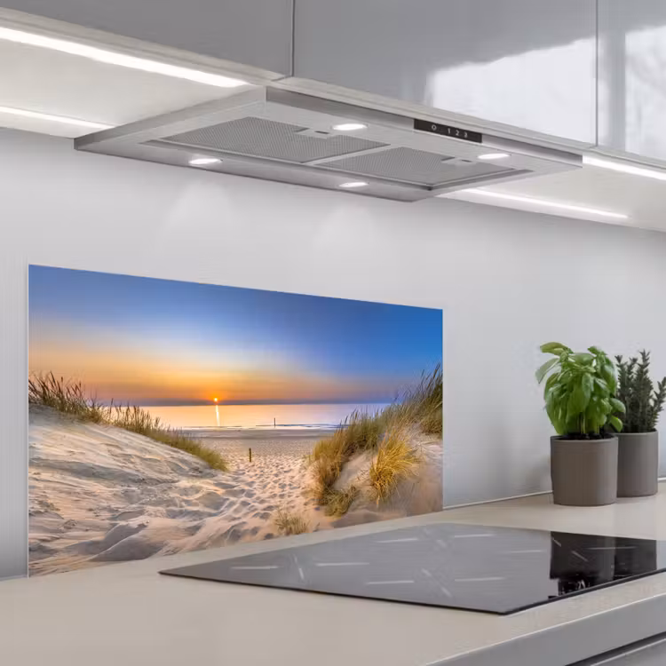 Duin - Zonsondergang - Horizon - Strand - Gras keuken achterwand spatscherm middel -3d_schuin