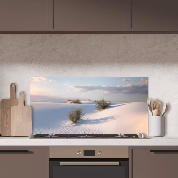 Duinen - Gras - Wolken - Beige keuken achterwand spatscherm middel -sfeer2