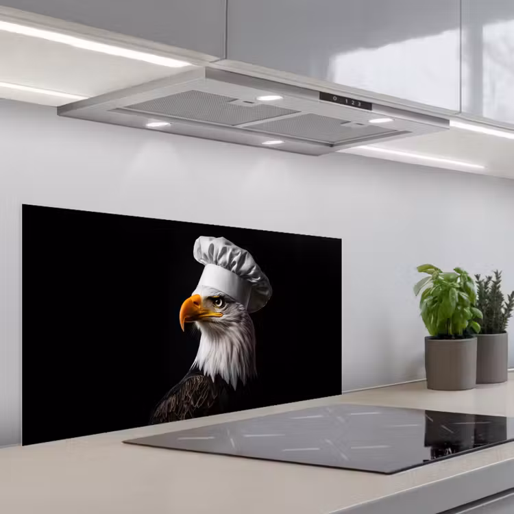 Arend -Amerika - Koksmuts - Vogel - Stoer keuken achterwand spatscherm middel -3d_schuin