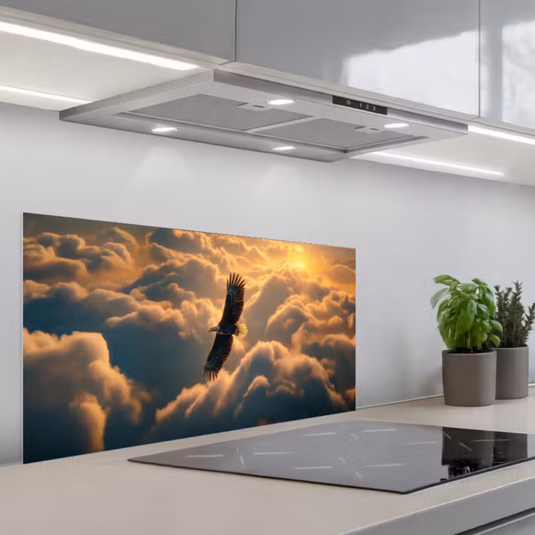 Adelaar - Wolken - Zon keuken achterwand spatscherm middel -3d_schuin