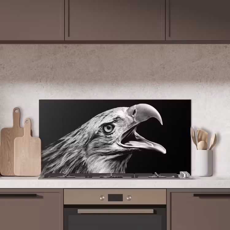 Adelaar - Portret - Roofvogels - Zwart - Wit - Vogel keuken achterwand spatscherm middel -sfeer2