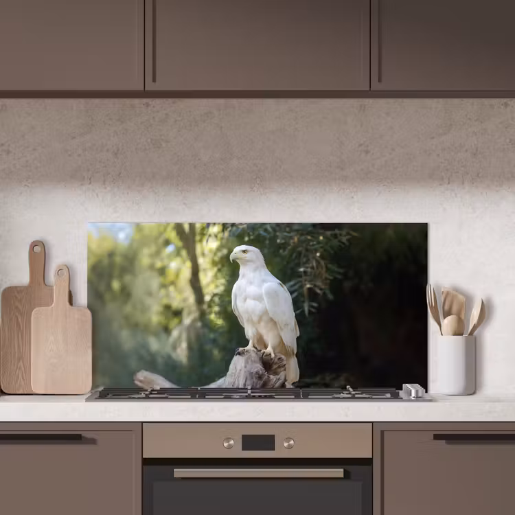 Arend - Hout - Wit - Planten keuken achterwand spatscherm middel -sfeer2