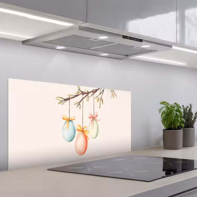 Paastak - Strikje - Eieren keuken achterwand spatscherm middel -3d_schuin