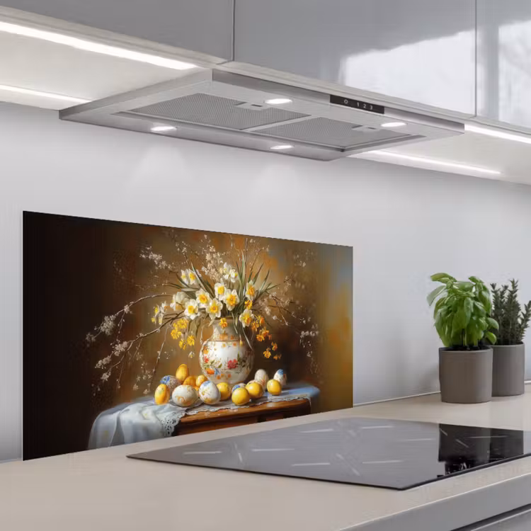Paaseieren - Stilleven - Vaas keuken achterwand spatscherm middel -3d_schuin