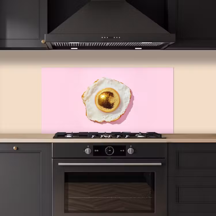 Ei - Disco - Ontbijt - Glitter keuken achterwand spatscherm middel -sfeer1