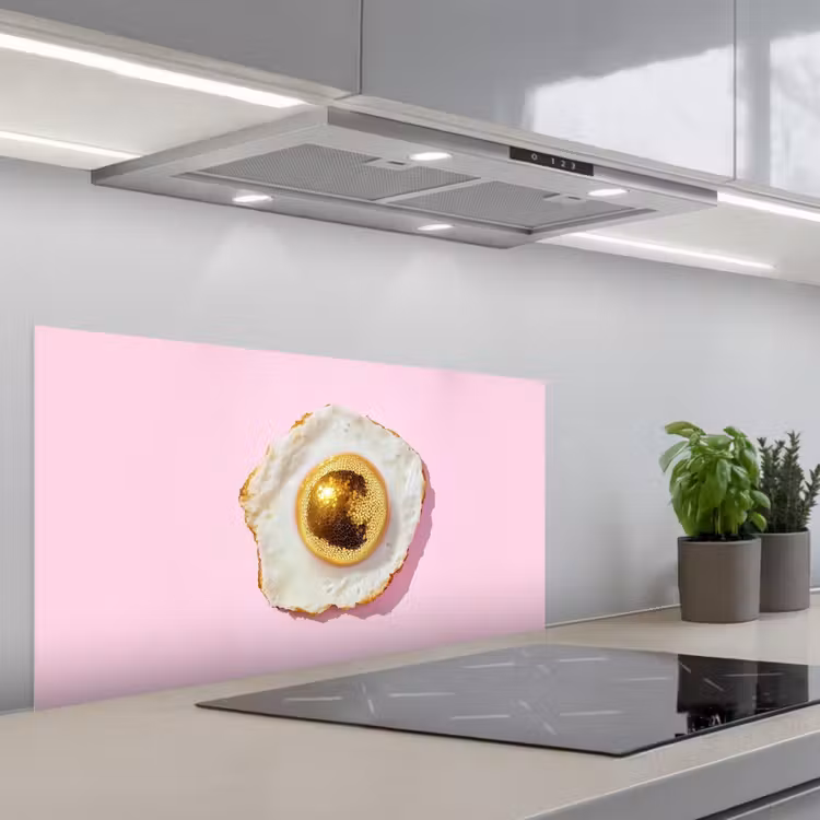 Ei - Disco - Ontbijt - Glitter keuken achterwand spatscherm middel -3d_schuin