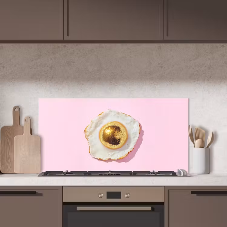 Ei - Disco - Ontbijt - Glitter keuken achterwand spatscherm middel -sfeer2
