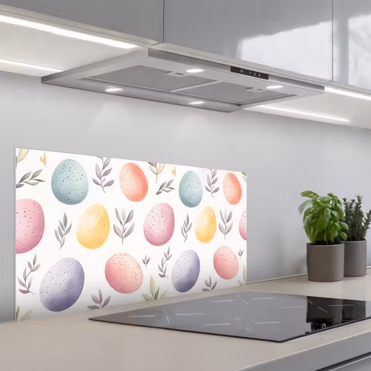 Eieren - Kleurrijk - Patroon keuken achterwand spatscherm middel -3d_schuin