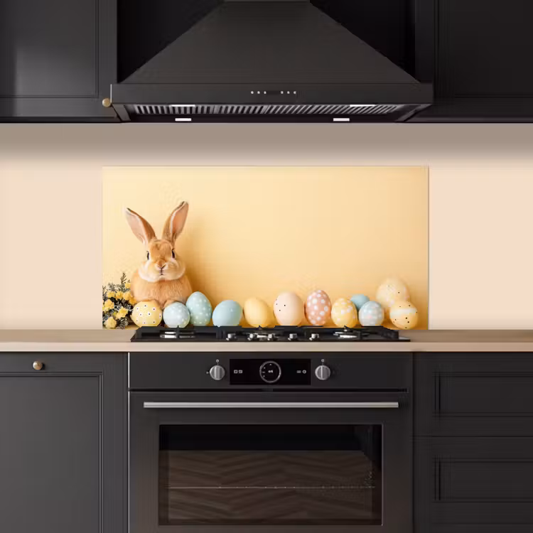 Eieren - Konijn - Pasteltinten keuken achterwand spatscherm middel -sfeer1