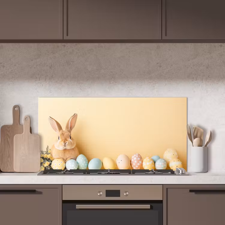 Eieren - Konijn - Pasteltinten keuken achterwand spatscherm middel -sfeer2