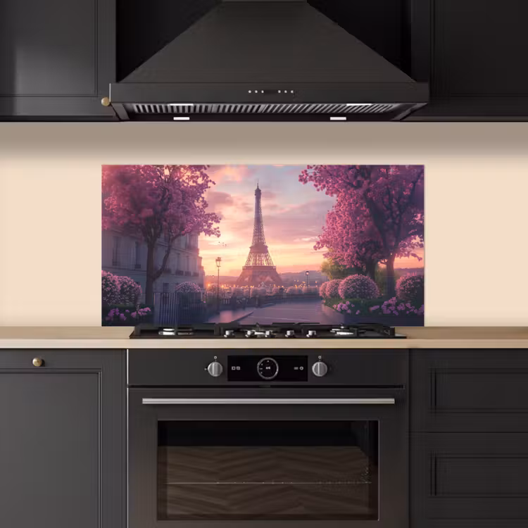 Eiffeltoren - Parijs - Roze keuken achterwand spatscherm middel -sfeer1