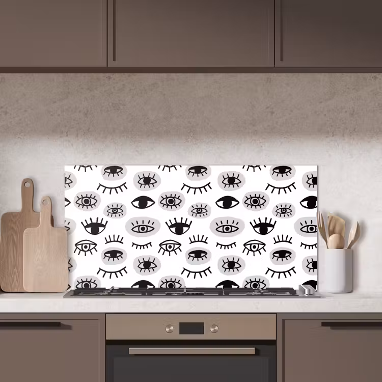 Ogen - Gestileerd - Expressief keuken achterwand spatscherm middel 899 -sfeer2