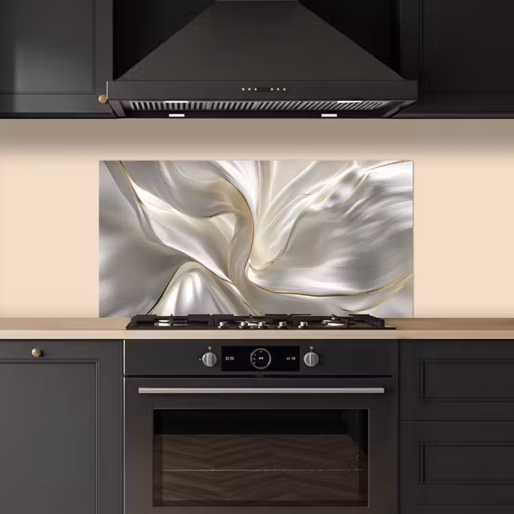 Stof - Plooien - Goud keuken achterwand spatscherm middel -sfeer1