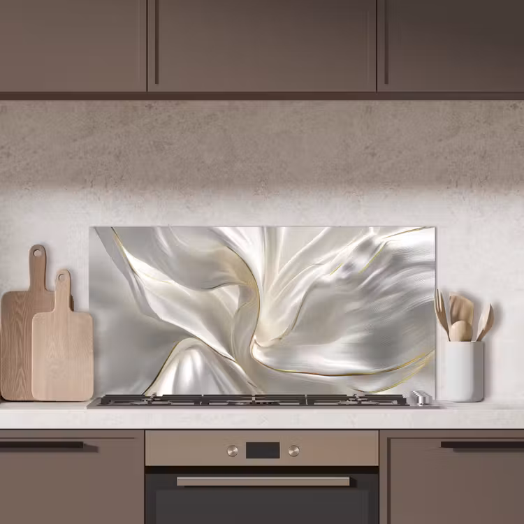 Stof - Plooien - Goud keuken achterwand spatscherm middel -sfeer2
