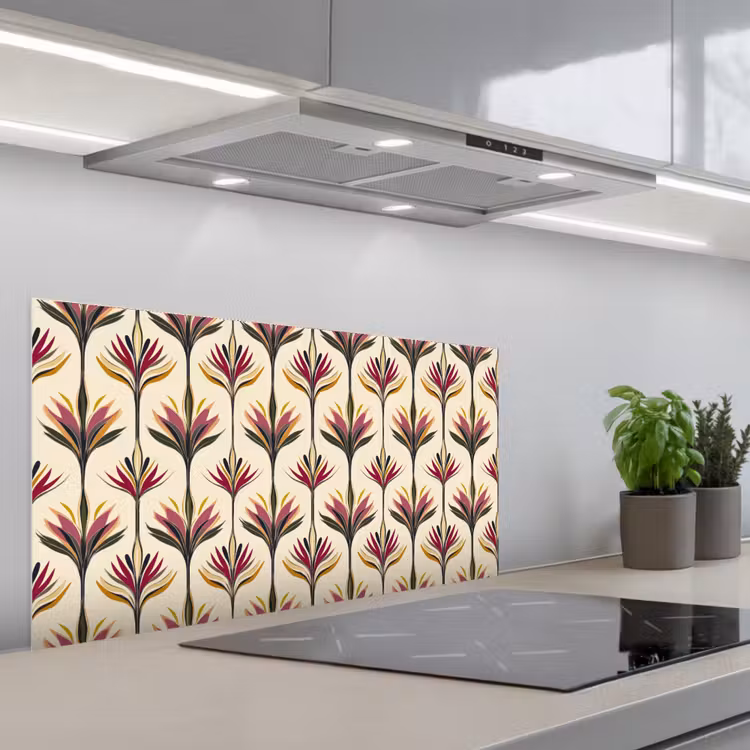 Waaier - Motief - Kleurrijk keuken achterwand spatscherm middel 899 -3d_schuin