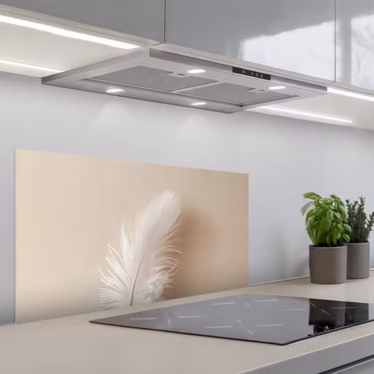 Veer - Minimalistisch - Roze keuken achterwand spatscherm middel -3d_schuin