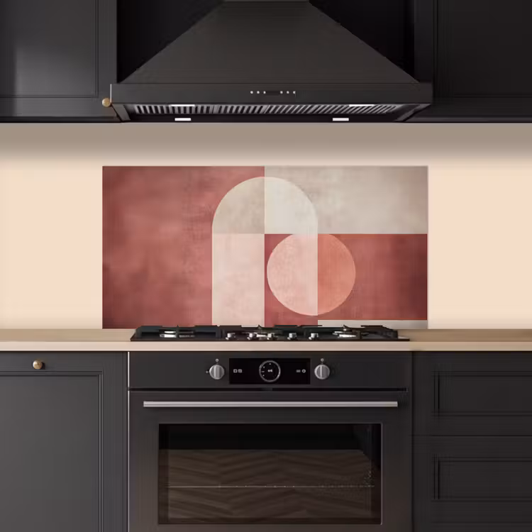 Figuren - Abstract - Roze keuken achterwand spatscherm middel -sfeer1