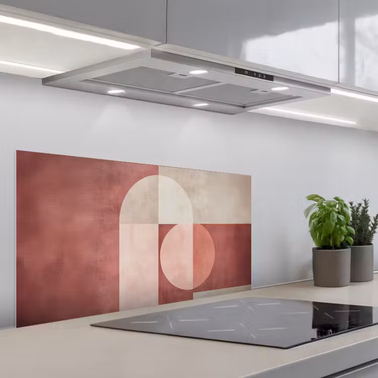 Figuren - Abstract - Roze keuken achterwand spatscherm middel -3d_schuin