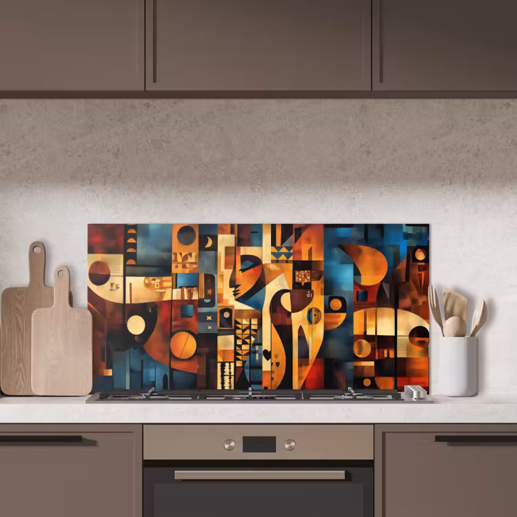Figuren - Abstract - Symbolen keuken achterwand spatscherm middel -sfeer2