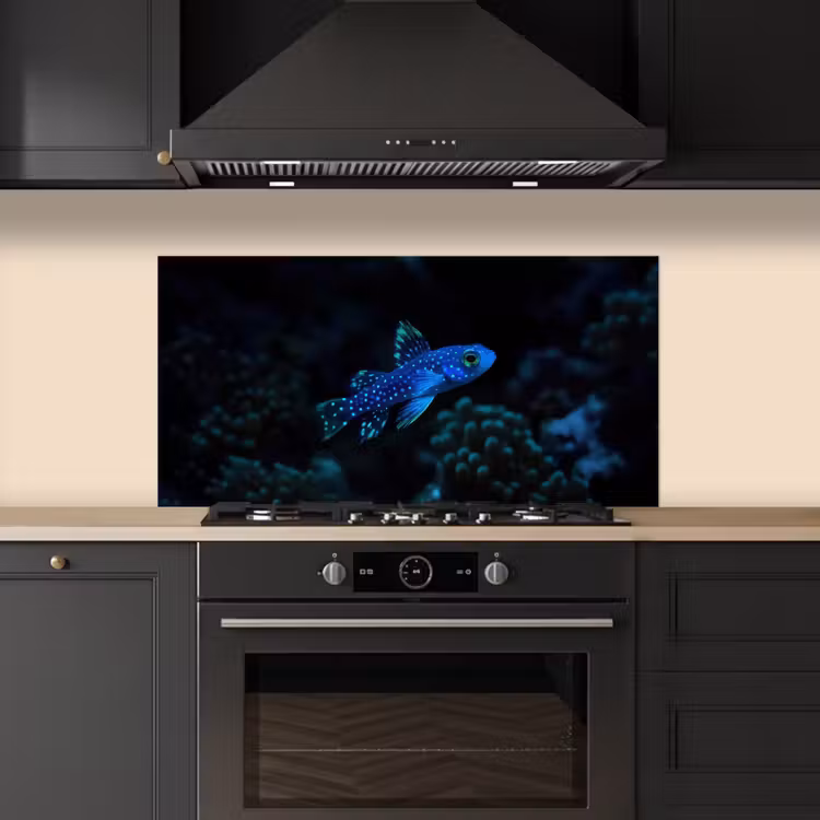 Vis - Stippen - Koraal - Blauw keuken achterwand spatscherm middel -sfeer1