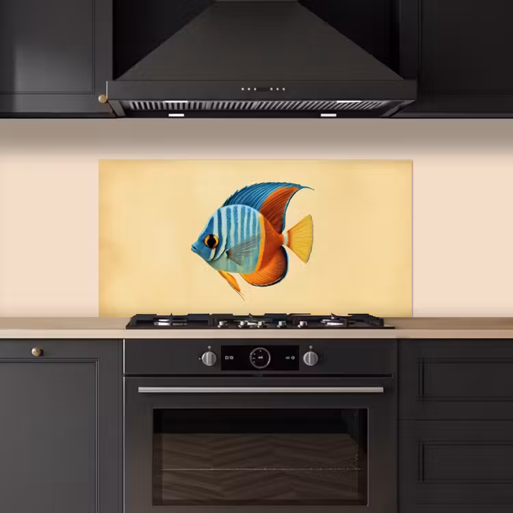 Vis - Vinnen - Blauw - Ogen keuken achterwand spatscherm middel -sfeer1